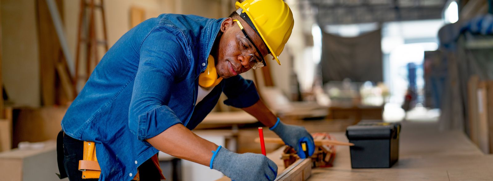 man working in a wood shop